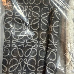 Loewe Black and White Patterned Women's Scarf